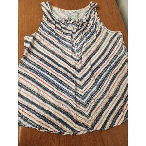 Sonoma Sleeveless Tunic Top Red White Blue Striped Women's Size XL